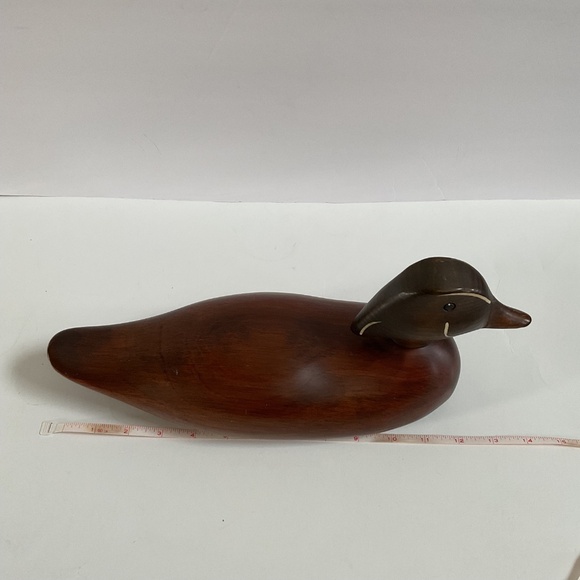 Vintage Duck Decoy Wood Duck TL Plum Original Hickory North Carolina Carved #257 - Picture 14 of 15